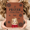 In Prayer, We Find Strength - Family Personalized Custom Leather Journal - Gift For Yourself, Best Friends, Siblings, Family Members