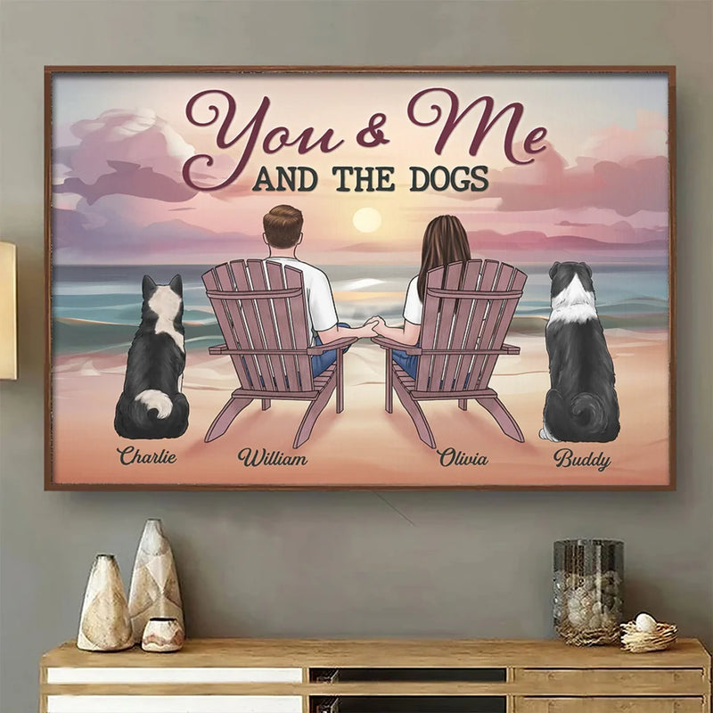 Pawsitively In Love - Couple Personalized Custom Horizontal Poster - Gift For Husband Wife, Anniversary
