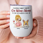Happiness Is A Warm Puppy - Dog Personalized Custom Wine Tumbler - Gift For Pet Owners, Pet Lovers