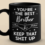 You're The Best Brother - Family Personalized Custom Black Mug - Gift For Family Members