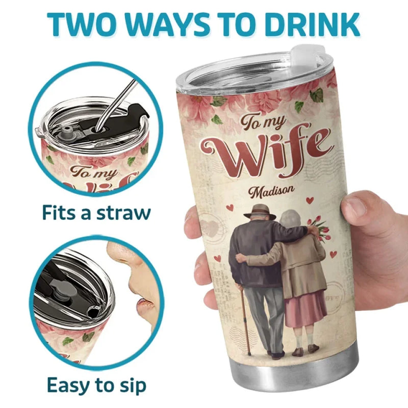 Love Is All We Need - Couple Personalized Custom Tumbler - Gift For Husband Wife, Anniversary