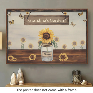 Grandma’s Garden Is Where Memories Bloom - Family Personalized Custom Horizontal Poster - Gift For Mom, Grandma