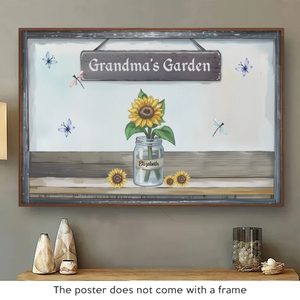 The Beauty Of Grandma’s Garden Is Rooted In Her Love - Family Personalized Custom Horizontal Poster - Gift For Mom, Grandma