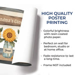 Happiness Is Blooming In Grandma’s Garden - Family Personalized Custom Horizontal Poster - Gift For Mom, Grandma