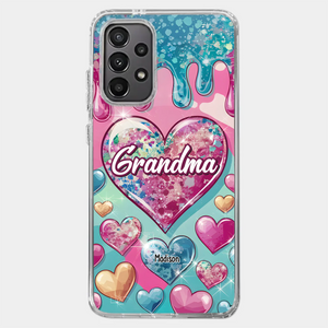 Le cœur d'une grand-mère contient un amour éternel - Coque de téléphone transparente personnalisée avec effet gonflé en 3D - Cadeau pour maman et grand-mère