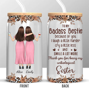 Les sœurs sont les meilleures amies - Tasse en verre personnalisée, tasse à café glacé - Cadeau pour meilleures amies, meilleures amies, sœurs