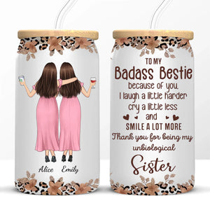 Les sœurs sont les meilleures amies - Tasse en verre personnalisée, tasse à café glacé - Cadeau pour meilleures amies, meilleures amies, sœurs
