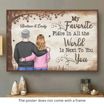 With You, I Am Always At Peace - Couple Personalized Custom Horizontal Poster - Gift For Husband, Wife, Couple