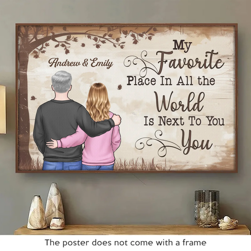 With You, I Am Always At Peace - Couple Personalized Custom Horizontal Poster - Gift For Husband, Wife, Couple