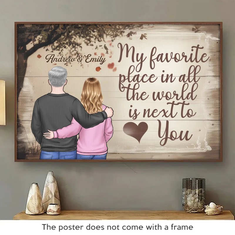 My Heart Is Yours - Couple Personalized Custom Horizontal Poster - Gift For Couple
