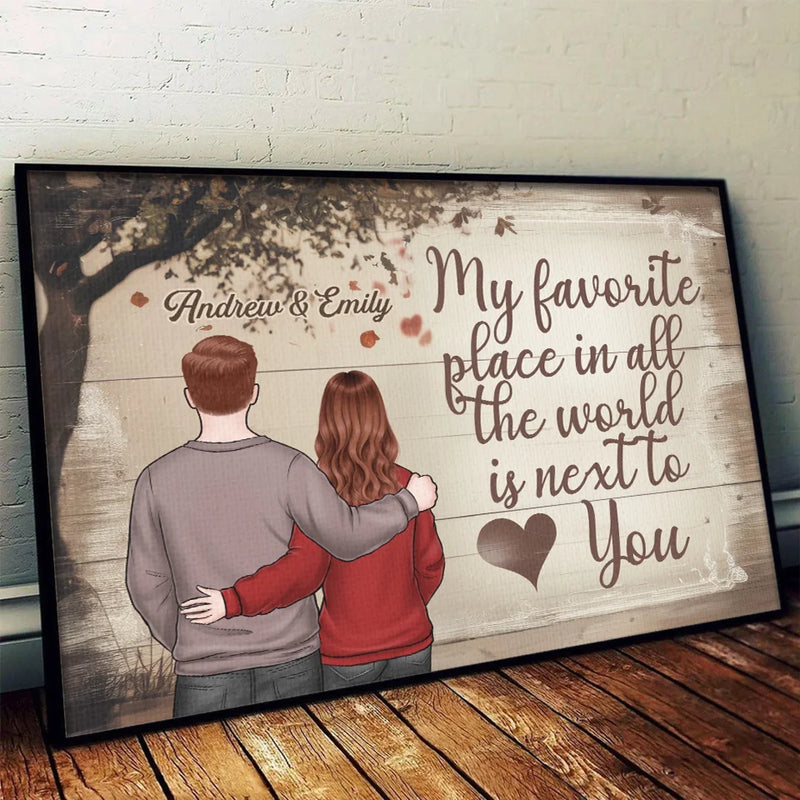 My Heart Is Yours - Couple Personalized Custom Horizontal Poster - Gift For Couple