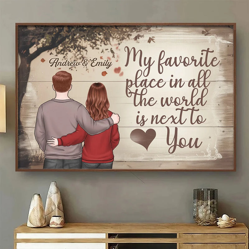 My Heart Is Yours - Couple Personalized Custom Horizontal Poster - Gift For Couple
