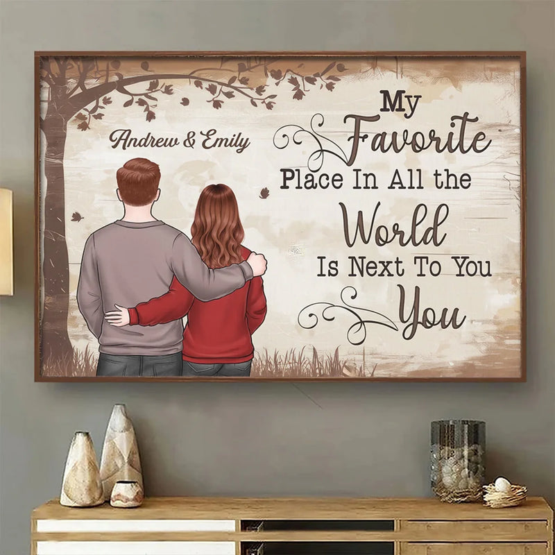 With You, I Am Always At Peace - Couple Personalized Custom Horizontal Poster - Gift For Husband, Wife, Couple