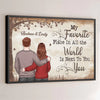 With You, I Am Always At Peace - Couple Personalized Custom Horizontal Poster - Gift For Husband Wife, Anniversary