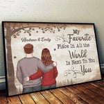 With You, I Am Always At Peace - Couple Personalized Custom Horizontal Poster - Gift For Husband, Wife, Couple