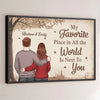 Together Is My Favorite Place To Be - Couple Personalized Custom Horizontal Poster - Gift For Husband Wife, Anniversary