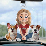 Forever Bonded By Love And Paws - Dog Personalized Custom Car Ornament - Acrylic Custom Shaped - Gift For Dog Lovers, Girls
