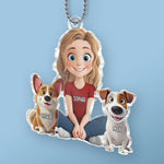 Forever Bonded By Love And Paws - Dog Personalized Custom Car Ornament - Acrylic Custom Shaped - Gift For Dog Lovers, Girls