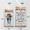 Sisterhood Is Powerful - Bestie Personalized Custom Glass Cup, Iced Coffee Cup - Gift For Best Friends, BFF, Sister