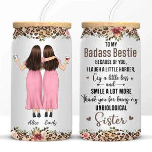 La sororité est puissante - Tasse en verre personnalisée, tasse à café glacé - Cadeau pour meilleures amies, meilleures amies, sœurs