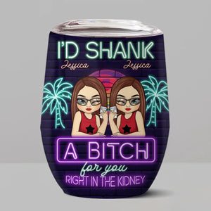 Je partagerais mes collations avec toi - Verre à vin personnalisé Bestie - Cadeau pour meilleures amies, meilleures amies, sœurs