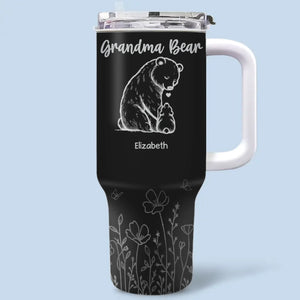 L'amour d'une grand-mère est éternel et inconditionnel - Gobelet personnalisé en acier inoxydable de 40 oz avec poignée - Cadeau pour maman et grand-mère