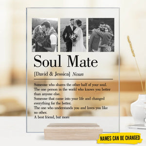 Custom Photo My Soul Found Its Match - Couple Personalized Custom Rectangle Shaped Acrylic Plaque - Gift For Husband Wife, Anniversary
