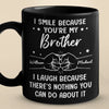 A Brother Is A First Friend - Family Personalized Custom Black Mug - Gift For Family Members