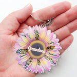 Grandma's Garden Is A Place Where Love Grows Wild - Family Personalized Custom Shaped Acrylic Keychain - Gift For Mom, Grandma