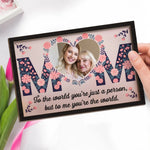 Custom Photo My First Home, My Forever Love - Family Personalized Custom 2-Layered Wooden Plaque With Stand - Gift For Mom, Daughter