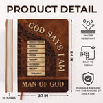 God Says I Am - Family Personalized Custom Leather Journal - Gift For Yourself, Best Friends, Siblings, Family Members