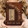 God Says I Am - Family Personalized Custom Leather Journal - Gift For Yourself, Best Friends, Siblings, Family Members