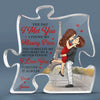 My Heart Belongs With You - Couple Personalized Custom Puzzle Shaped Acrylic Plaque - Gift For Husband Wife, Anniversary