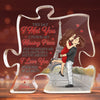 My Heart Belongs With You - Couple Personalized Custom Puzzle Shaped Acrylic Plaque - Gift For Husband Wife, Anniversary