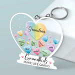 Life Is Better With Grandkids - Family Personalized Custom Shaped Acrylic Keychain - Gift For Grandma, Grandparent, Grandkid