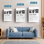Custom Photo Soulmates, Always - Couple  Personalized Custom Vertical Canvas - Gift For Husband Wife, Anniversary