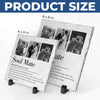 Custom Photo Forever Starts Here - Couple Personalized Custom Square Shaped Stone With Stand - Gift For Husband Wife, Anniversary