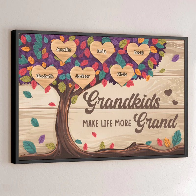A Garden Of Love Grows In A Grandma's Heart - Family Personalized Custom Horizontal Poster - Gift For Grandma, Grandpa, Grandkid