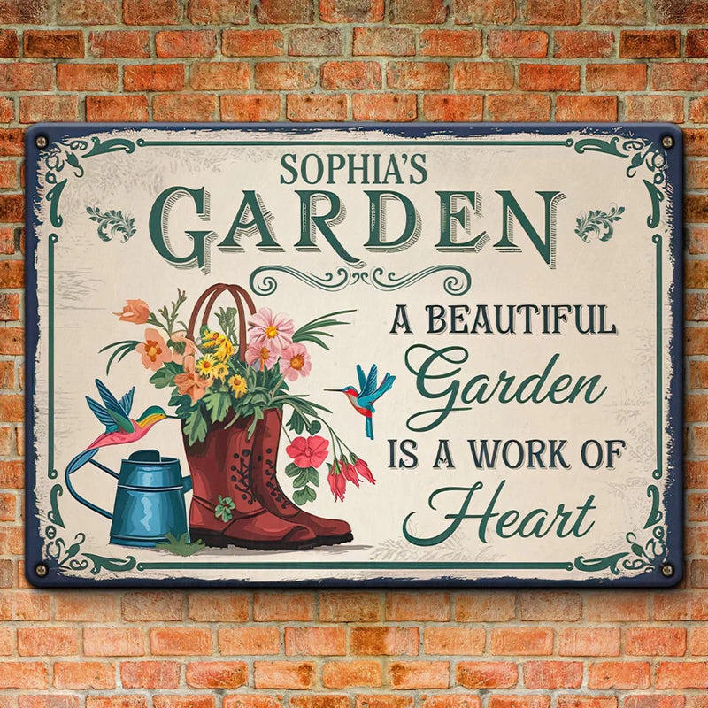 Where Flowers Bloom, So Does Hope - Family Personalized Custom Home Decor Metal Sign - Gift For Yourself, Best Friends, Siblings, Family Members