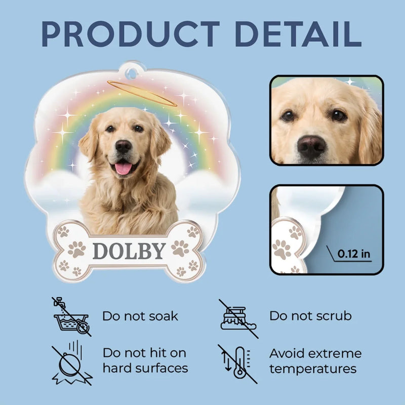 Custom Photo In Our Hearts, You’ll Always Stay - Memorial Personalized Custom Car Ornament - Acrylic Custom Shaped - Sympathy Gift For Pet Owners, Pet Lovers