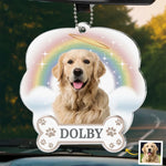 Custom Photo In Our Hearts, You’ll Always Stay - Memorial Personalized Custom Car Ornament - Acrylic Custom Shaped - Sympathy Gift For Pet Owners, Pet Lovers