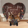 Ensemble, nous formons le couple parfait de la nature - Pierre en forme de cœur personnalisée avec support pour couple - Cadeau pour mari et femme, anniversaire