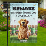 Custom Name Spoiled Dog Garden Decor - Personalized Flag