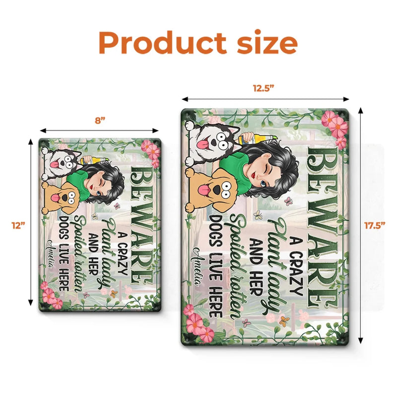 In A World Of Plants And Paws - Dog Personalized Custom Home Decor Metal Sign - House Warming Gift For Pet Owners, Pet Lovers