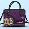 Paws And Hearts Unite - Dog & Cat Personalized Custom Leather Handbag - Gift For Pet Owners, Pet Lovers