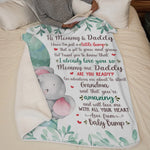 A Tiny Miracle Made Me A Mom - Family Personalized Custom Blanket - Baby Shower Gift, Gift For First Mom