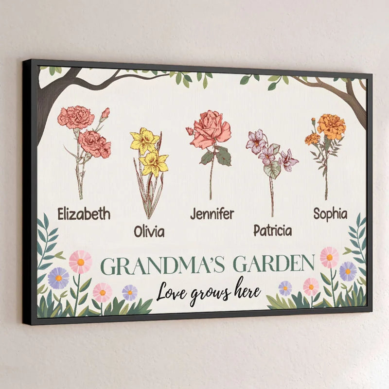 Every Day With You Is A Blessing, Grandma - Family Personalized Custom Horizontal Poster - Gift For Mom, Grandma