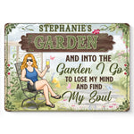 In The Garden, I Calm My Mind And Free My Soul - Family Personalized Custom Home Decor Metal Sign - Gift For Yourself, Best Friends, Siblings, Family Members