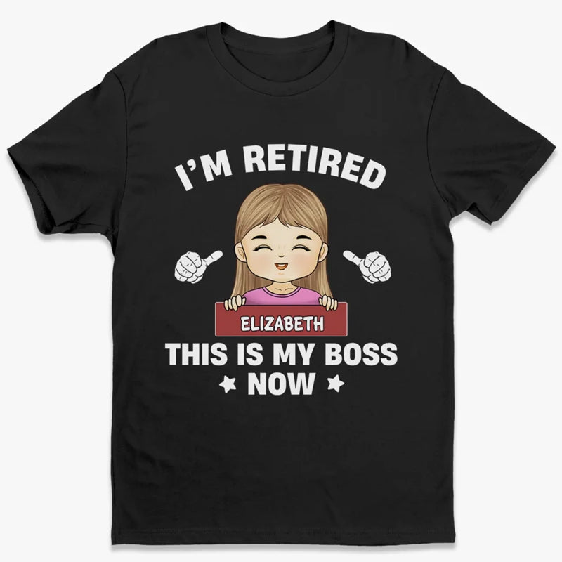 Tiny Boss, Big Job - Family Personalized Custom Unisex T-shirt, Premium T-shirt, Hoodie - Appreciation, Retirement Gift For Coworkers, Work Friends, Couple, Family Members