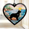 L'amour d'un chien, un souvenir éternel - Ornement attrape-soleil personnalisé à suspendre à une fenêtre - Cadeau de condoléances pour les propriétaires et les amoureux des animaux